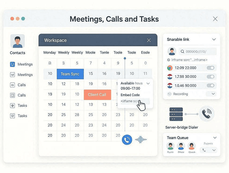 The meetings calendar.