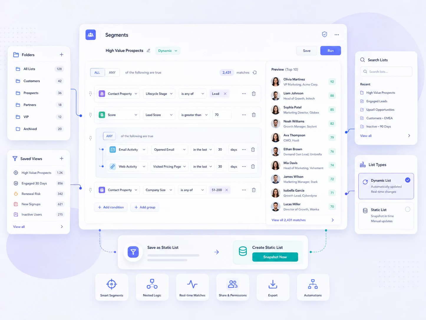 The dynamic segment condition builder.