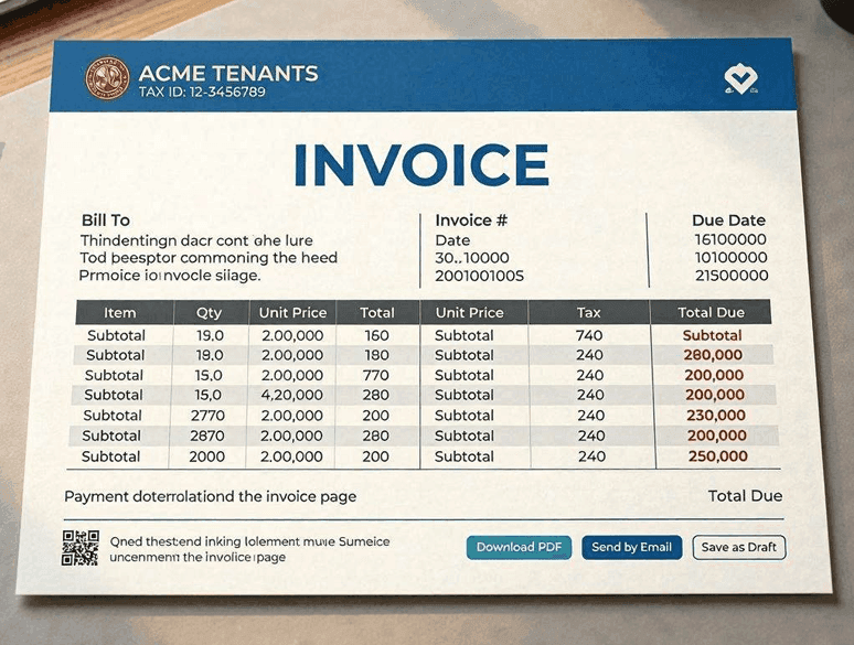 A branded invoice PDF.