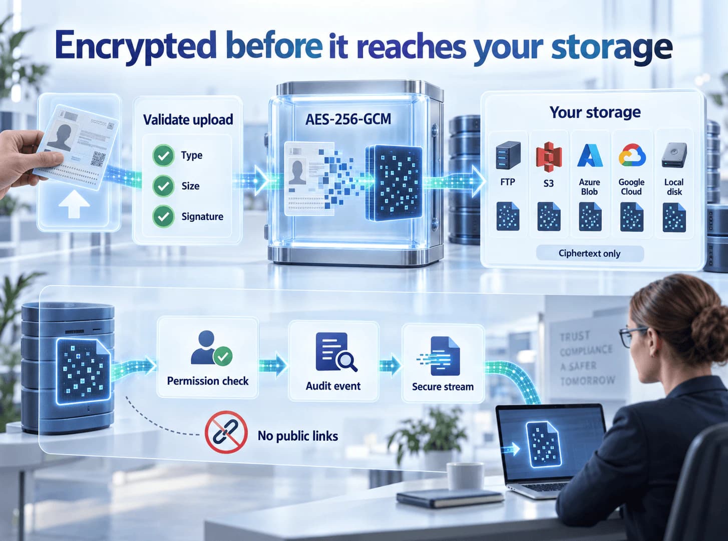 Encrypted evidence on a verification case.