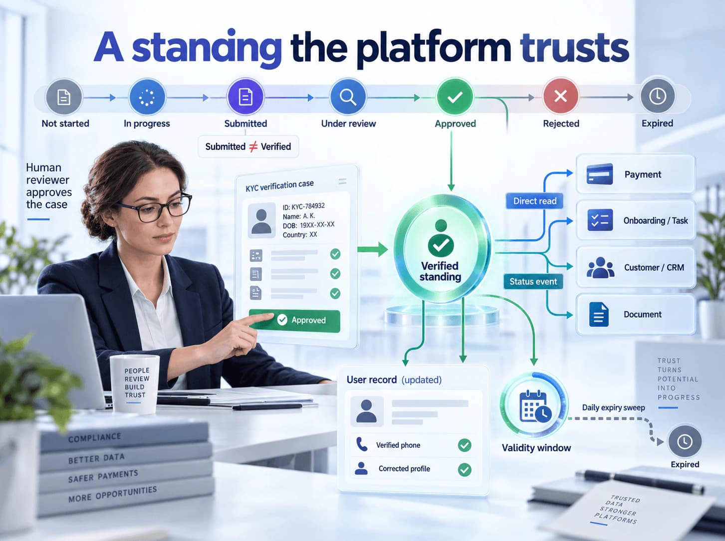 A step gated on verification status.