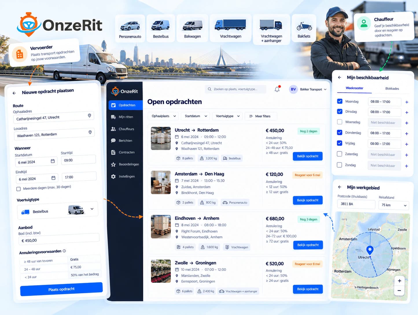 El editor de disponibilidad de OnzeRit.