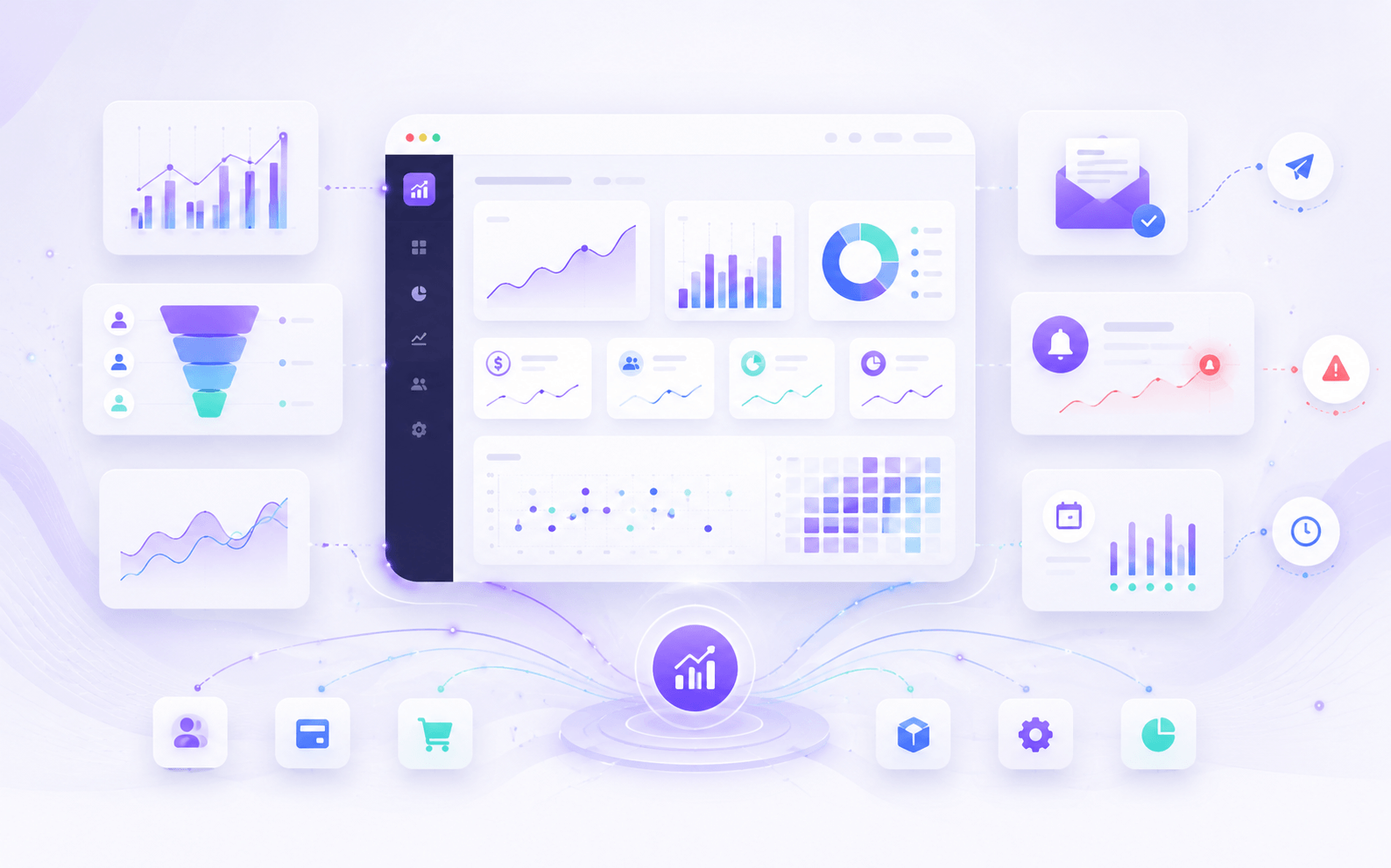 Un diseño temprano de un cuadro de mando de Insights.